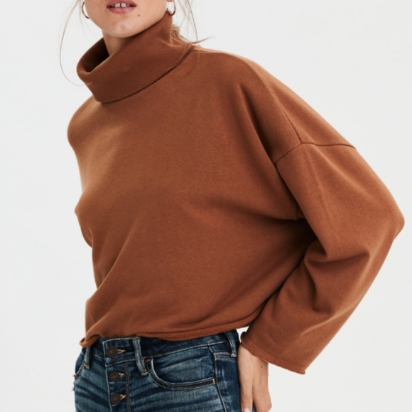 Ae Fleece Boxy Cowl Neck Sweatshirt 